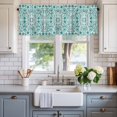 thumbnail image 2 of Abstract Green Floral Window Valance Curtain Vintage Ethnic Texture Rod Pocket Short Curtain for Living Room, Bedroom & Kitchen Window Decor 60x18in, 2 of 8