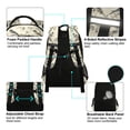 thumbnail image 4 of FORMRS Unisex Backpack Elementary School Travel Bookbag with Reflective Stripes, Beige Birds, 4 of 7