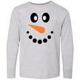 thumbnail image 3 of Inktastic Cute Smiling Snowman Face with Carrot Nose Long Sleeve Youth T-Shirt, 3 of 5