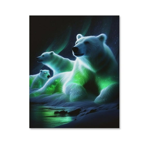 Wild Animals,Cute Polar Bear Poster Canvas- Perfect for Wall Artrations,Dining Room Decor, Bedroom Art, Wall Decor Living Room, Wall Art, Frameless 12x16inch
