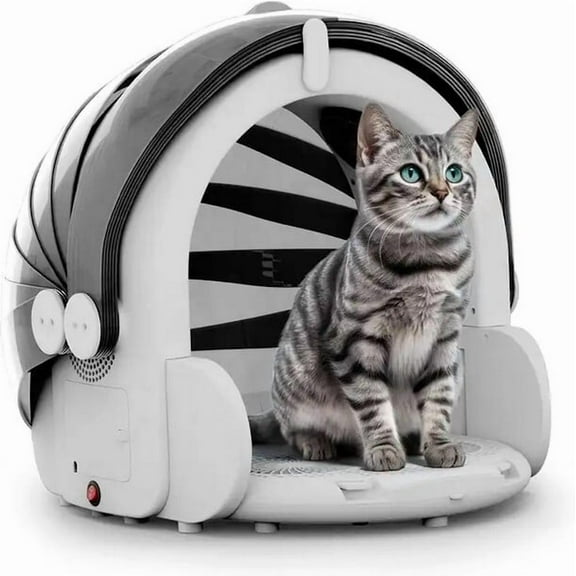 TOPCHANCES Automatic Pet Drying Box, Folding Cat Hair Dryer Box, Pet Blower Grooming Dryer with 8 Fans & 4-speed Settings