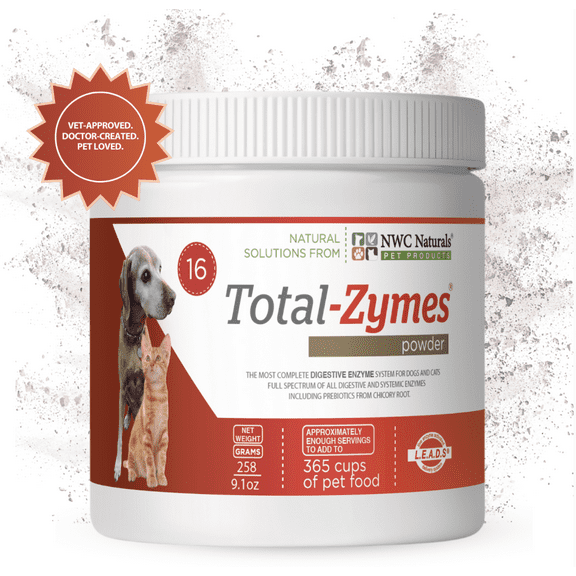 NWC Naturals Total-Zymes Digestive Enzyme Powder for Dog and Cat, 8-Ounce Jar