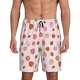 thumbnail image 3 of Lsque Hand Drawn Strawberry Mens Sleep Pajama Shorts,Short Pajama Pants, Cotton Ultra-Soft Knit-Small, 3 of 9