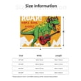 thumbnail image 5 of Yiaed Cool Dinosaur Playing Guitar Print Blanket Throw Blanket Soft Cozy Flannel Blanket for Home Bed Sofa Couch Chair-60"x50", 5 of 6