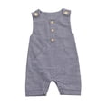 thumbnail image 1 of Qiylii Baby Boy Girl Romper Sleeveless Button-Down Jumpsuit Striped Bodysuit, 1 of 9