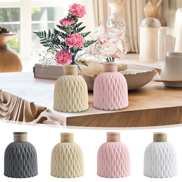 Xihbxyly Jarrón Floral de Estilo Europeo, Diseño Minimalista Moderno, Plástico Resistente, Versátil para Exhibir Flores Frescas y Secas, Elegante Decoración para El Hogar, Ideal para Ocasiones Especi