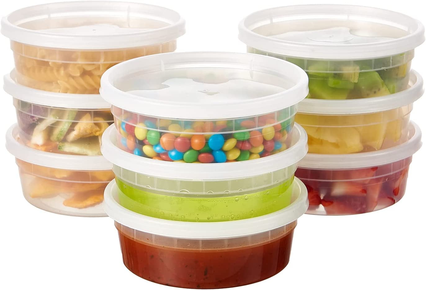 [48Set - 16oz.] Plastic Deli Food Storage Containers With Plastic Lids,  Disposable togo containers for soup, Meal Prep, Slime | BPA Free |  Stackable 