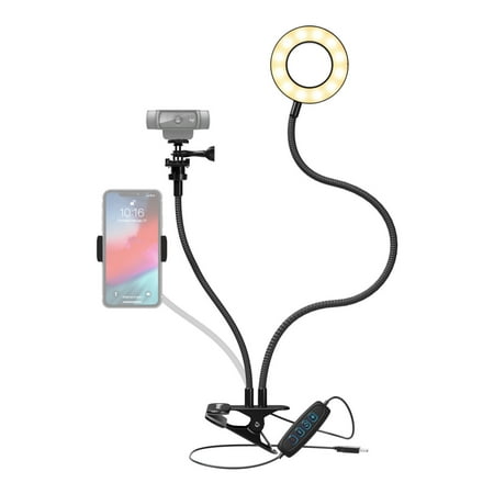 UPC: 0663701842005 | Knox Gear Selfie Ring Light Stand with Cell Phone Holder and Webcam/Camera Mount