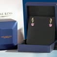 thumbnail image 5 of Gem Stone King 14K Yellow Gold Pink Moissanite and Lab Grown Diamond Earrings for Women | 1.65 Cttw | Gemstone Birthstone | Heart Shape 6MM, 5 of 6
