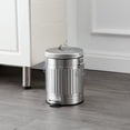 thumbnail image 4 of happimess Theo Retro 8-Gallon Step Trash Can with Soft-Close Lid and FREE Mini Trash Can, Platinum Silver, HPM1018E, 4 of 6