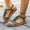 Dark Green, variant on YOUYEDIAN Orthopedic Sandals for Women Summer Casual Arch Support Walking Shoes Comfy Non Slip Slip on Open Toe Slippers