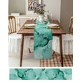 thumbnail image 4 of Table Runner 60 Inches Long for Kitchen Dining, Turquoise Marble Dresser Scarf Farmhouse, Dining Table Decorations for Wedding/Parties, Nature Marble Stone Ripple Modern Art 13 x 60 In, 4 of 9