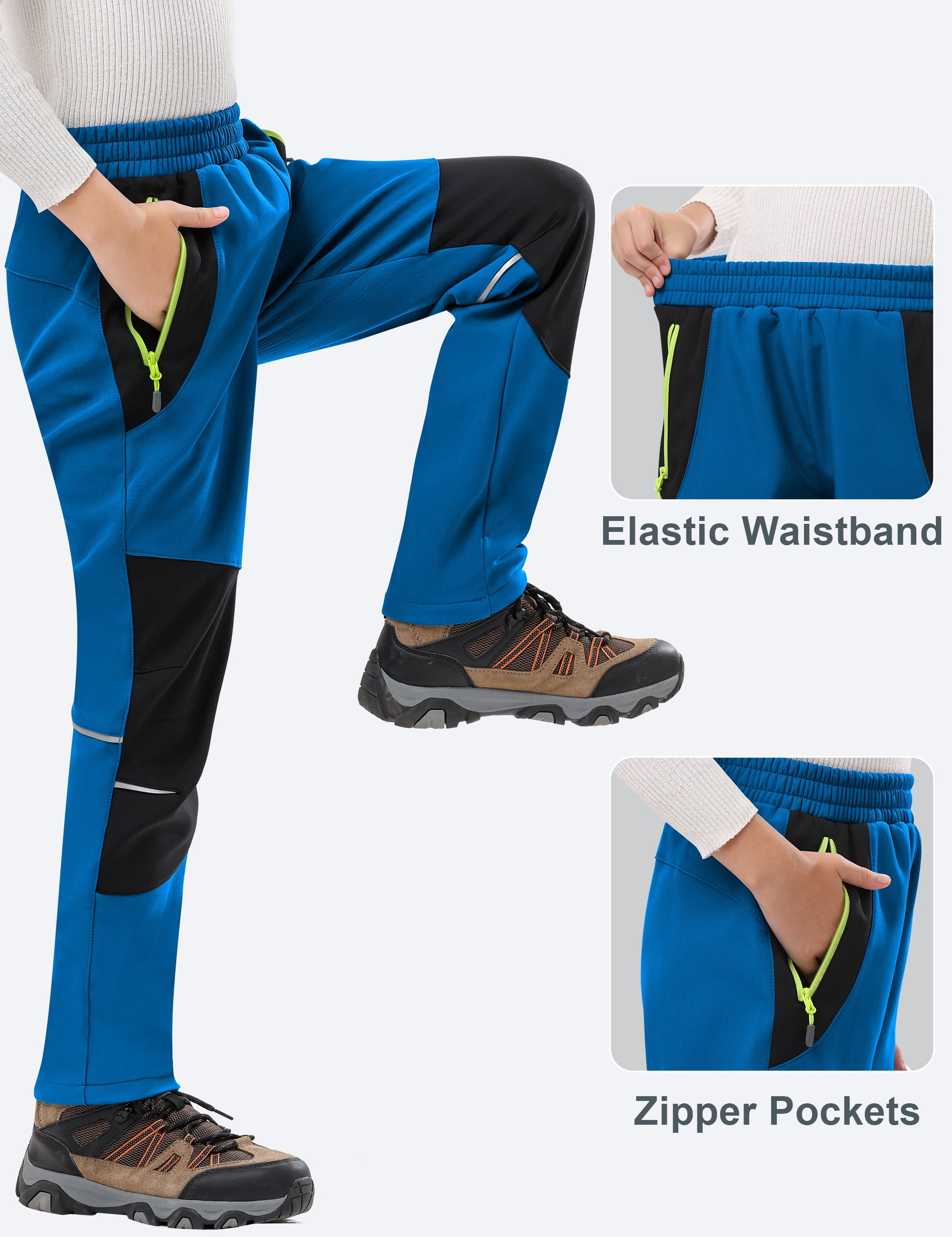 Lavenicole Kids Boys Girls Youth Waterproof Hiking Ski Snow Pants Elastic Waist Warm Insulated Pants