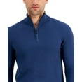 thumbnail image 2 of Michael Kors Mens Layering Collared 3/4 Zip Pullover  Sweater, Blue, X-Large, 2 of 3