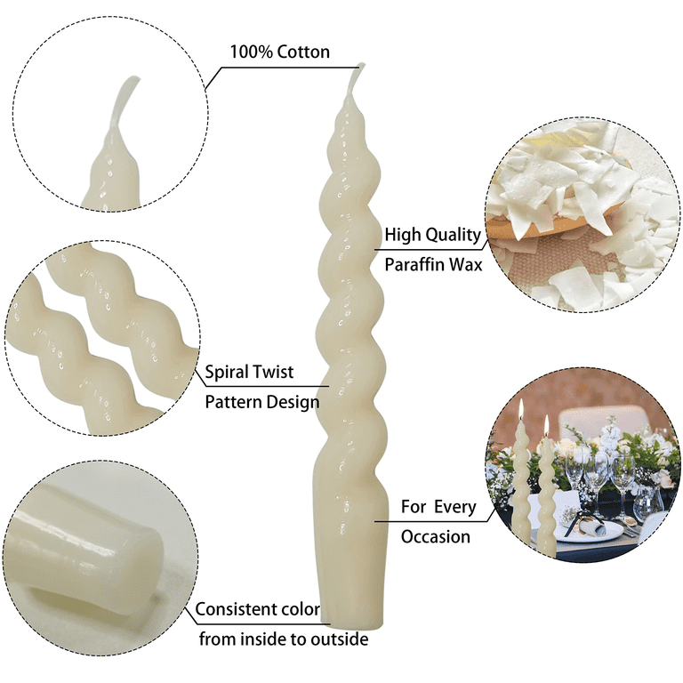 FCMSHAMD White Spiral Taper Candles, 2-Pack photo 7