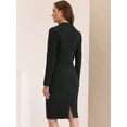 thumbnail image 4 of DARING DIVA Women's 2 Pcs Long Sleeve Blazer Pencil Skirt Outfit Set 3XL Black, 4 of 6