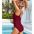 thumbnail image 2 of AICARE Women's One Piece Swimsuit Ruched Tummy Control Square Neck Bathing Suits, 2 of 7