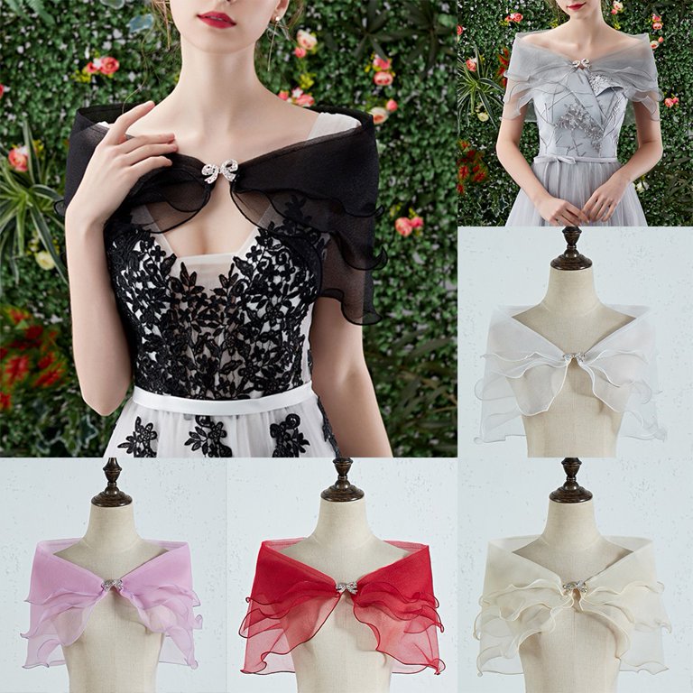 CENL Women Evening Party Shrug Solid Color Shawl Dress Cover Up Shoulder  Cape Wedding - Walmart.com