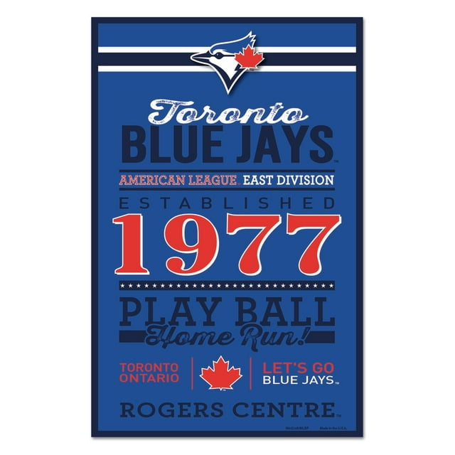 Toronto Blue Jays Sign 11x17 Wood Established Design