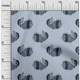 thumbnail image 1 of oneOone Organic Cotton Voile Fabric Fish Block Printed Craft Fabric BTY 42 Inch Wide, 1 of 4