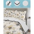 thumbnail image 4 of Quilts Full Size, Gray Beige Floral Soft Comforter Bedding Set for Bed, Spring Modern Botanical Flowers Blossom Lightweight Quilted Bedspread with Pillow Cover(2 Pieces) for All Season, 78x90 Inch, 4 of 6