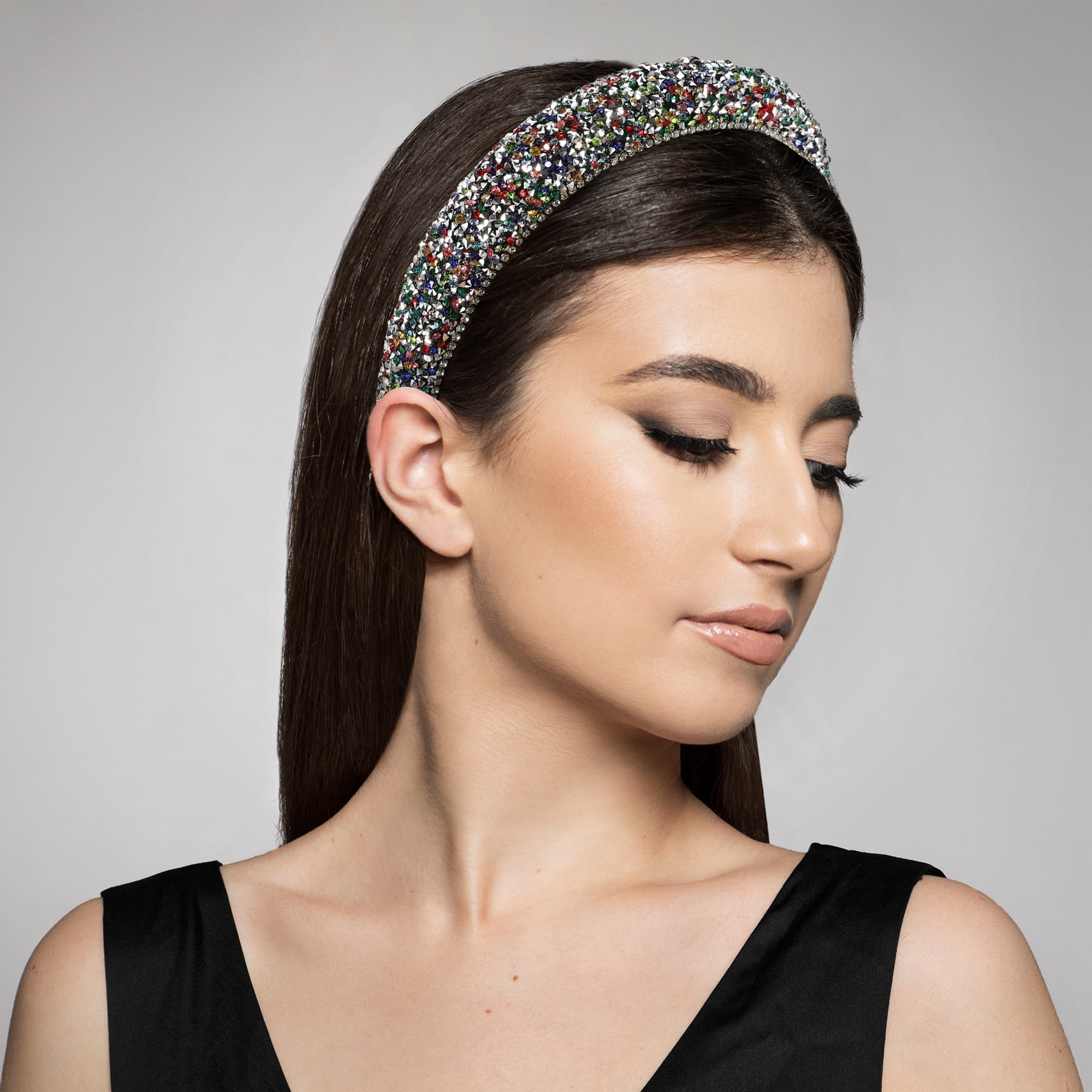Unique Bargains Rhinestone Headband Hair Accessories for Women Multicolor