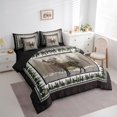 thumbnail image 3 of jejeloiu Wildlife Deer Animals 7 Pieces Bedding Comforter Set,Rustic Farmhouse Cabin Full Bedding Set,Kawaii Pine Cone Fitted Sheet Flat Sheet For Girls Boys,Ultra Soft Home Decor Reversible, 3 of 8