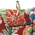 thumbnail image 6 of Jordan Manufacturing 38" x 21" Colsen Berry Red Floral Rectangular Outdoor Wrought Iron Chair Cushion with Ties and Hanger Loop, 6 of 15