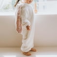 thumbnail image 5 of Kids Animal Costumes Fuzzy Baby Easter Bunny Romper Long Ear Rabbit Hoodie Romper Jumpsuit with Zipper, 5 of 7