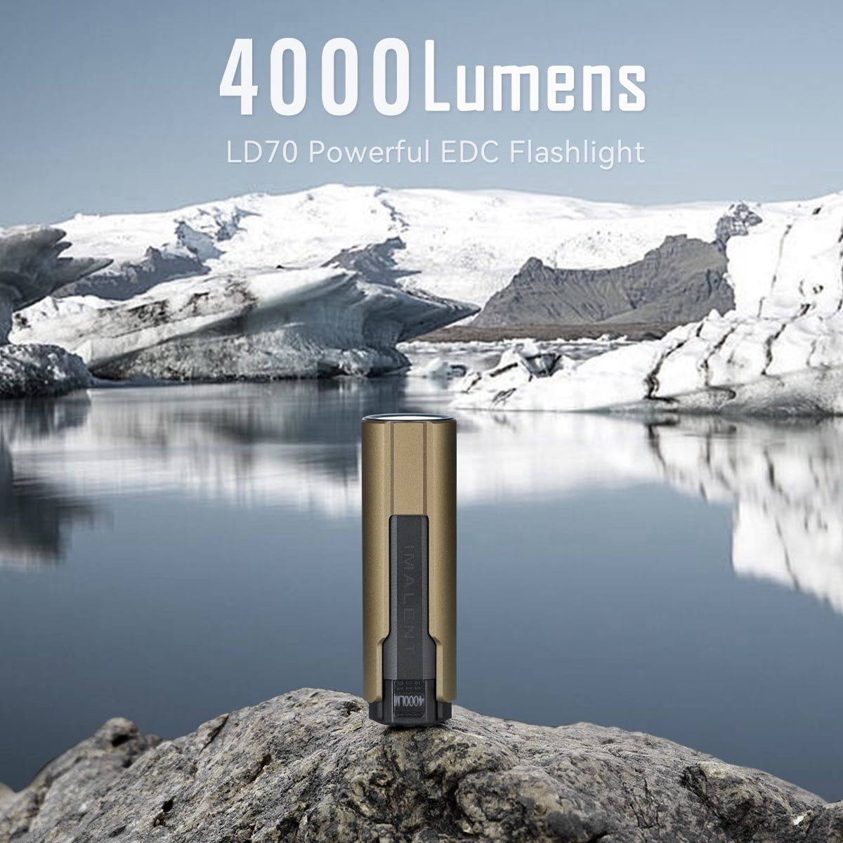 IMALENT LD70 EDC Flashlight 4000 Lumens, LED Rechargeable Flashlight with OLED Display 6 Modes Handheld Waterproof Flashlight for Camping Hiking