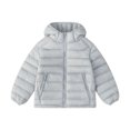 thumbnail image 2 of Jalioing Puffer Jacket for Kids Winter Lightweight Long Sleeve Zipper Up Thermal Coat Solid Color Hooded Puffy Outerwear, 2 of 7