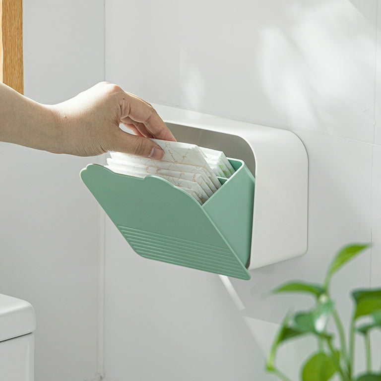 Bathroom Organizer Cotton Pads Storage Plastic Swab Holder Wall