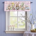 thumbnail image 5 of Valance for Windows,Spring Easter Eggs Leopard Print Gnome Valances Curtain Rod Pocket Valance for Kitchen Bedroom Living Room Bathroom,Pink Buffalo Plaid Short Curtains Window Treatment 54x18in, 5 of 9