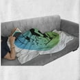 thumbnail image 5 of Camping Soft Flannel Fleece Throw Blanket, Round Design Tent and Campfire Forest Hipster Summer Vacation, Cozy Plush for Indoor and Outdoor Use, 50" x 70", Shamrock Green and Turquoise, by Ambesonne, 5 of 5