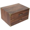 thumbnail image 1 of Caja de almacenamiento estilo cajón, caja de almacenamiento de escritorio, caja de madera vintage para el hogar (dos cajones), 1 of 8