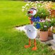 thumbnail image 1 of Puntoco Estatuas de jardín con bonitos patos de metal, decoración de metal con bonitos patos, decoración de metal con bonitos patos para patio, decoración de patio al aire libre con bonitos patos, 1 of 5