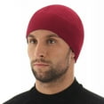 thumbnail image 2 of LEKODE Thermal Fleece Helmet Liner Skull Cap, Warm Stretch Wind‑proof Sports Beanie Hat, Soft Thin Under‑helmet Head Cover For Men Women, For Cycling Skiing Running Cold Weather Wear Wine A, 2 of 3