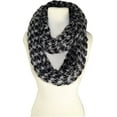 thumbnail image 3 of Peach Couture Two tone Thick Knit Soft Chunky Infinity Loop Scarves Black, 3 of 4