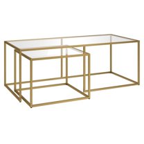 Evelyn&Zoe Kennedy Rectangular Nested Coffee Table, Brass