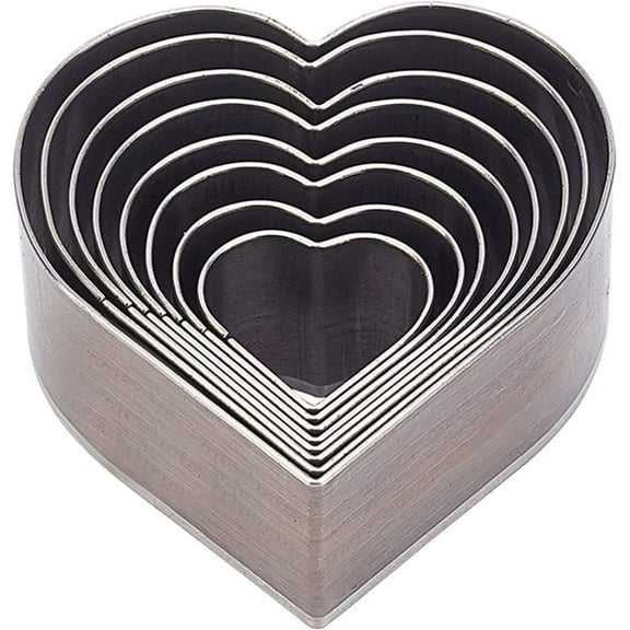8 pcs High Carbon Steel One Hole Hollow Punch Cutter Set 8 Sizes Heart Leather Die Cutter Tool Cutting Punching Die for Handmade DIY Leather Craft Valentine's Day