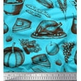 thumbnail image 1 of Soimoi Cotton Jersey Fabric Fruits,Non Veg & Cake Slice Food Print Fabric by Yard 58 Inch Wide, 1 of 1