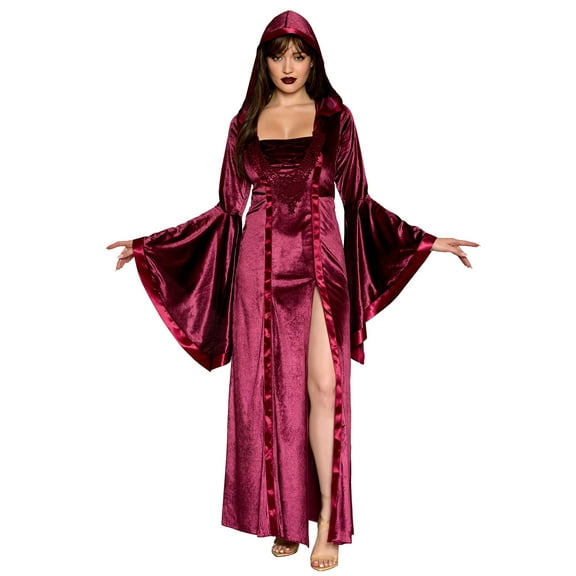 Women's Velvet Hooded Renaissance Maiden Costume