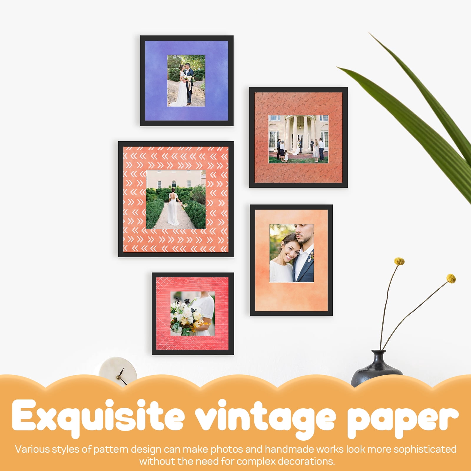 24 Sheets Scrapbook Paper Double Sided 12×12 Inch Scrapbooking Paper Decorative Craft Vintage Floral Pattern for Scrapbooking Photo Album Junk Journals DIY Decor