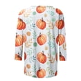 thumbnail image 5 of 3/4 Length Sleeve Halloween Shirt,2023 3/4 Length Sleeeve Blouse Tops for Women Halloween Printed T Shirts Fall Round Neck Sweatshirt Pumpkin Theme Pattern Lightweight Pullover Top, 5 of 5