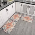 thumbnail image 4 of Boho Farmhouse Kitchen Rugs - Orange Non-Slip Absorbent Stain Resistant Floor Mat for Kitchen Laundry Room, Area Runner Rug, Set of 2, Adds a Bohemian and Rustic Flair, 4 of 6