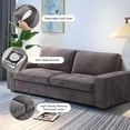 thumbnail image 5 of LEISLAND 88.58" Modern Sofas Couches for Living Room, Chenille Deep Seat Sofas & couches with Metal, Removable Low-Back Sofa Cushion and Detachable Sofa Cover/Easy to Install(Dark Grey), 5 of 7