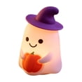 thumbnail image 3 of PoyoKee Halloween Decorations - Glowing Ghost Pumpkin Lamp, Halloween Witch Hat Ghost Night Light, Desk Lamp for Party Home Book Shelf Indoor Decor, 3 of 9