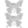 thumbnail image 2 of 1 Pair Rhinestones Butterfly Shoe Clips Bridal Shoe Clips Wedding Shoe Butterfly Clips, 2 of 8