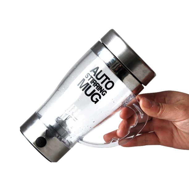 Bowake Lazy Electric Stainless Steel Self Mixing Cup Stirring Coffee Mug