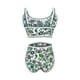 thumbnail image 4 of Trajes de baño Amzcrzy Tankini para mujer, trajes de baño Bikini Bikini para mujer Traje de baño estampado de 2 piezas Traje de baño de cintura alta Traje de baño con estampado floral Verde, S, 4 of 6